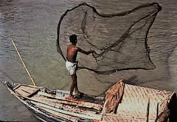Throughing fish net
